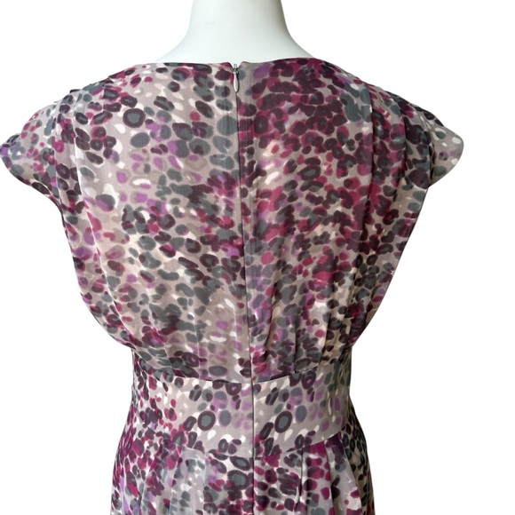 Banana Republic V-Neck Cap Sleeve Smocked Waist Chiffon Dress, Sz 2 - Picture 8 of 15